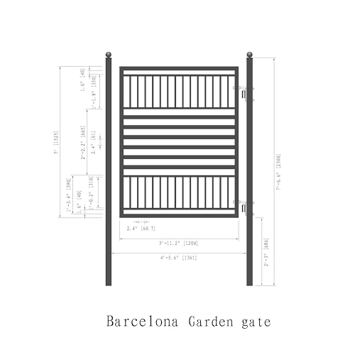 Image of ALEKO Pedestrian Gate, Galvanized Steel Heavy-Duty Security Barrier Fence Set - 5 ft.