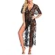 iSpchen Sexy Dessous Lang Negligees Transparenter Spitze Kleid Nachtwäsche V Ausschnitt Reizwäsche Nachthemd für Women Wedding Nights Honeymoon Lingerie Party,Schwarz, XXL
