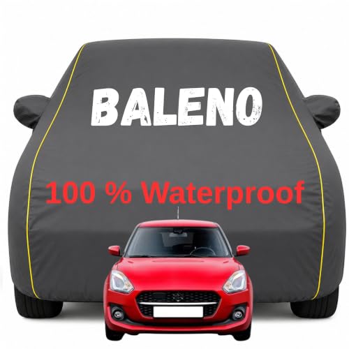 Image of Durable Full Body Waterproof Baleno Car Cover | Premium Polyester Grey Cover | Custom Fit Vehicle Protection | UV Resistant, Dustproof, Scratch Resistant, Heat & Wind Protection