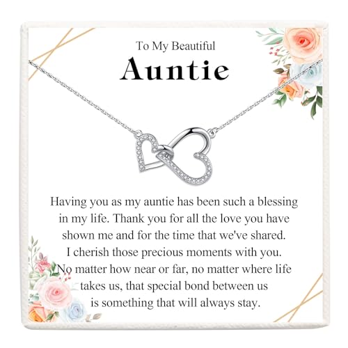 VOSAP Regalo per donne e ragazze, collana con ciondolo a due cuori intrecciati, gioielli regalo per mamma, nonna, figlia, moglie, perfetto regalo di compleanno, Natale, festa della mamma, San