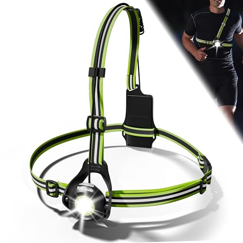 WESTGIRL Lauflicht, 90 ° Einstellbarer Abstrahlwinkel 500 Lumen, wiederaufladbares USB wasserdicht Lauflampe Sicherheitslicht, Leichtgewichtige Sport...