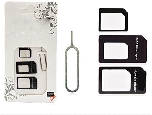 3X Pack SIM Card Adapter - by BAIDATONG Nano Micro Standard Converter Kit 4 in 1 Complete Set (Black-01)