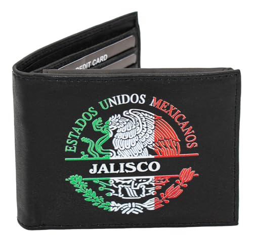 JALISCO Men printed Mexico States real Leather Wallet Cartera Estados Billetera