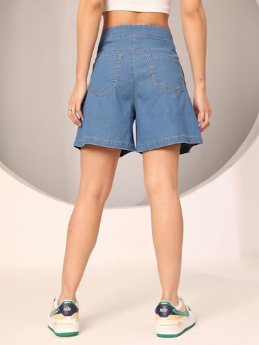Image of Dolce Crudo Women's Regular High Rise Stretchable Denim Shorts