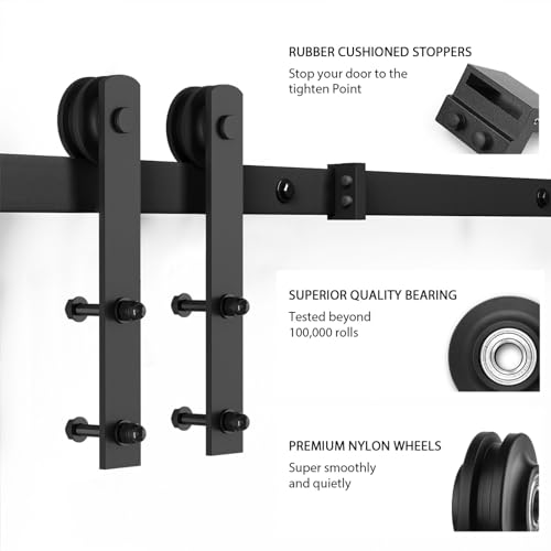 Smartstandard 6.8 Ft Heavy Duty Sturdy Sliding Barn Door Hardware Kit thumb #5