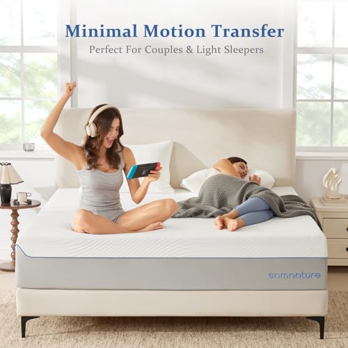 Image of 12 Inch Queen Foam Mattress Cooling Gel Memory for Pressure Relief & Deep Sleep, Medium Firm with Motion Isolation, CertiPUR-US Certified, Fiberglass Free