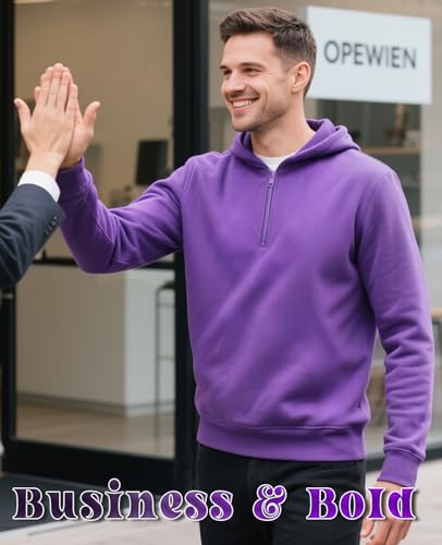 Men's Hoodie Quarter Zip Pullover Sweatshirts Fleece Hoodies Casual Long Sleeve Athletic Hooded Sweat Shirt for Men4