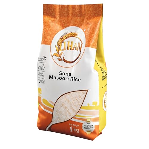 Image of Lihan Sona Masoori Rice 1kg | Premium Quality Rice for Everyday Cooking | Soft Texture, Easy to Digest & Naturally Aromatic