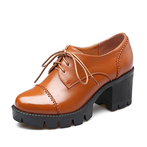 Espadrilles en cuir à lacets avec bout rond et talon simple pour femme