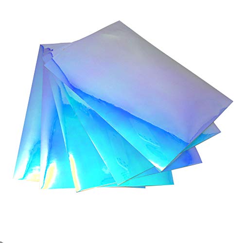 Pack of 5 DIN A4 Sheets of Craft Film, Flip-flop, Chrome Hologram, Chameleon Effect Film, Artist Film, Plotter Film