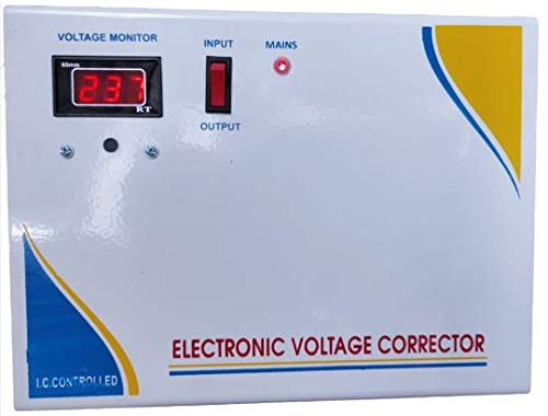 The Ashram Electronics Presents Automatic Voltage Stabilizer for AC up to 1.5 ton (140V-280V), Copper Metallic Filed 4kvA White ? Digital Display, Wall Mounted
