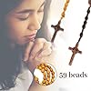 DOINEUFL Rosary Beads Catholic Men, 2 PCS Prayer Beads with Durable Crucifix, Mens Cross Necklace, Rosemary Beads Catholic Women for Christians, Communion, Baptism, Mass, Bible #2