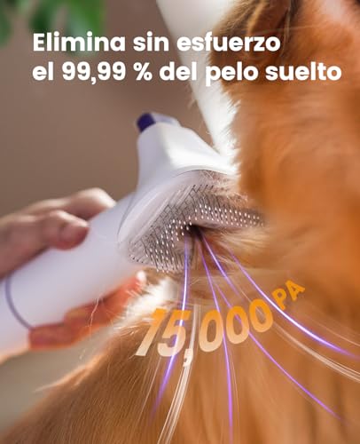 Miniatura 3 de Oneisall Aspira Peli Cane Gatto Domésticocon Cepillo, Súper Poder De Succión Con 12000pa, Aspiradora Para Pelos De Perro Con Un Botón, Aspiradora Pelos Mascotas Con 4 Cepillos