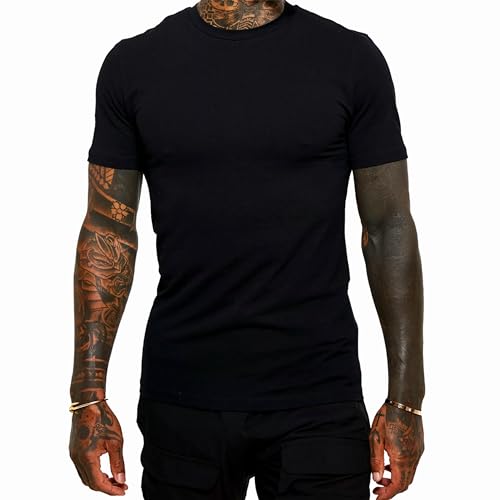 Trailblazer Slim Fit White and Black T-Shirts (3 Pack) Crewneck No Shrink Undershirts4