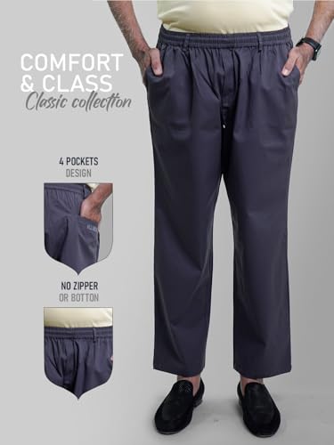 HAXOR Men's Elastic Waist Pants - Premium Cotton Men's Pants for Elderly4