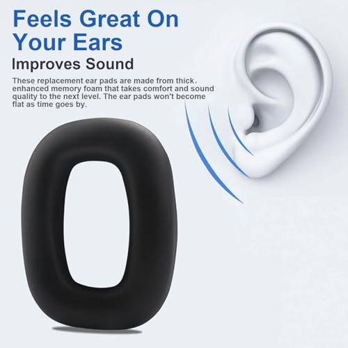 Almohadillas de repuesto para auriculares Astro A30, cubiertas acolchadas de cuero proteínico y espuma viscoelástica, compatibles con los auriculares Logitech Astro A30 (negro) miniatura 2