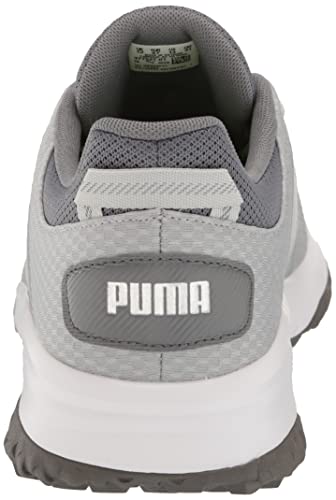 Image of Puma Golf Men's Fusion Grip Golf Shoe, Flat Light Gray- Silver-Quiet Shade, 11.5