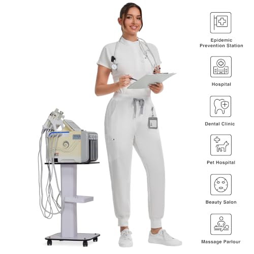 Image of Kitmaz Scrub Pants for Women - Mid Rise 4-Way Stretch Anti-Wrinkle Slim Fit Jogger Pants, Drawstring & 5 Pockets