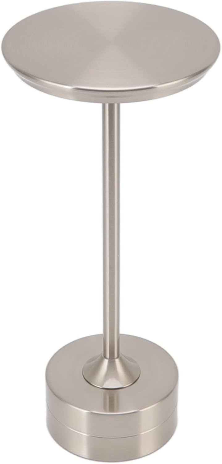Cordless Table Lamp with 3 Light Sources, 150lm Brightness,10-15 Hours Battery Life, USB Type C Charging Port, Large Illumination Area for Home,Outdoor,Restaurants,Study (Silver)