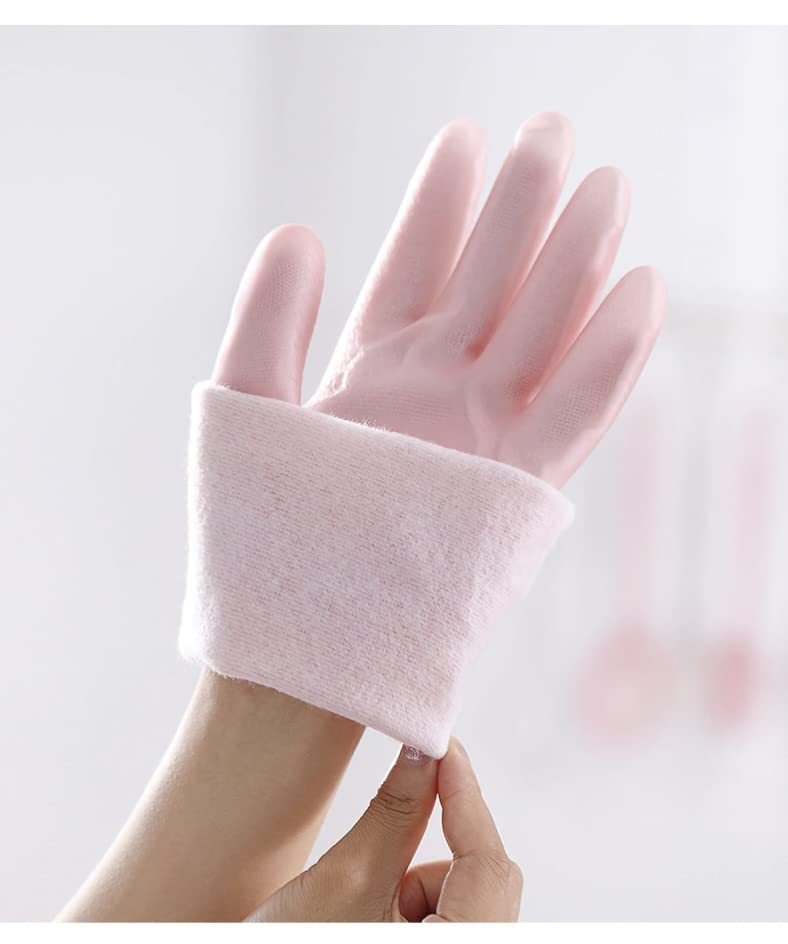 Image of Reusable Heavy Duty Hand gloves for Dishwashing, gardening, kitchen cleaning Non-Slippery & Durable Long Elbow Length(Inner cotton lining for comfort), 1 Pair (Fruit Blue)