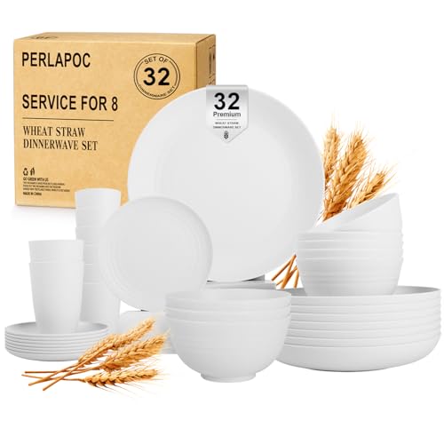 32-Piece Wheat Straw Set for 8