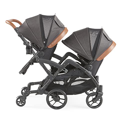 Contours Curve V2 Convertible Tandem Double Baby Stroller & Toddler Stroller - 360 Turns, Easy Handling Over Curbs, Removable And Reversible Seats, Infant Car Seat Compatibility - Black Herringbone #TOP5