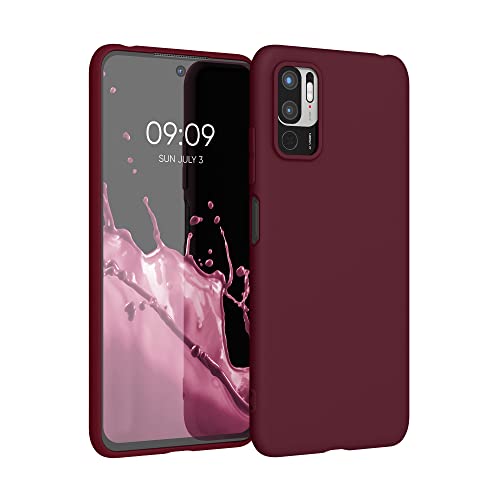 kwmobile Funda para Xiaomi Redmi Note 10 5G Carcasa   Ultrafina de TPU y Silicona con Bordes elevados anticaídas   Violeta Burdeos