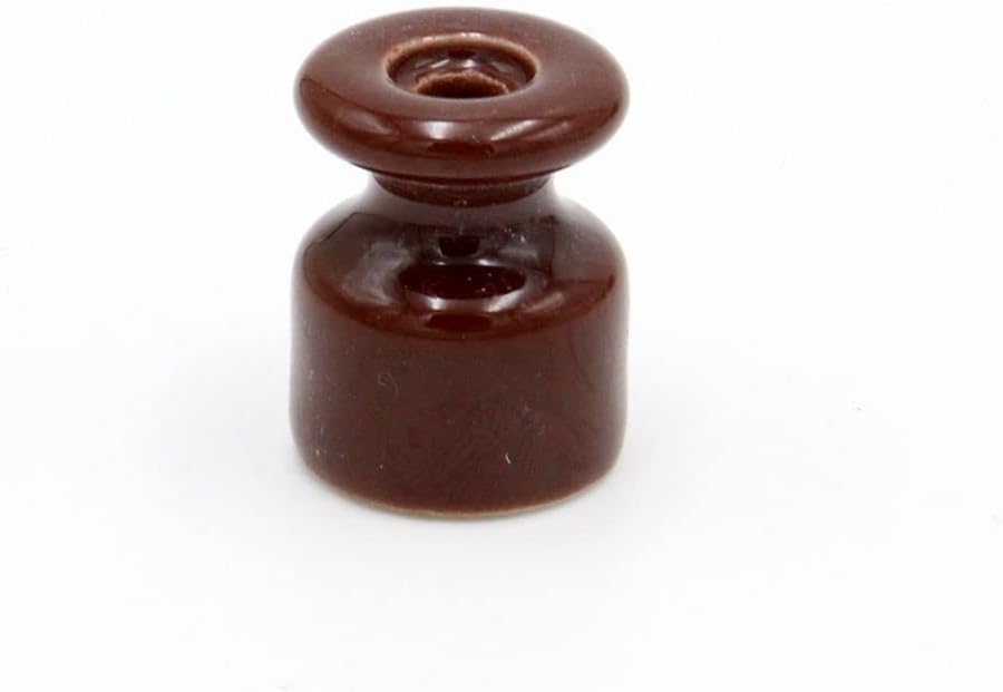 5 pieces 10 pieces 50 pieces Porcelain Insulator Ceramic Wiring Guider Fixings With Expansion Screws - (Color: Dark Brown, Package: 50pcs, Connector Type: With Zinc Screw)
