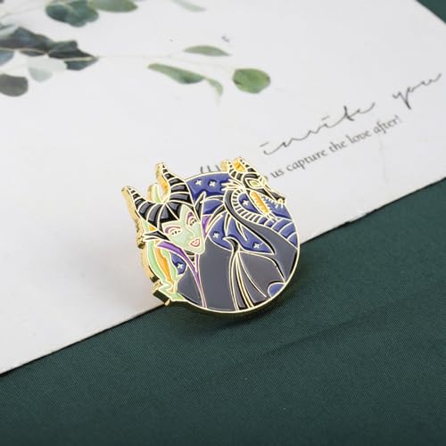 Image of KEYCHIN Witch Brooch - Villain Movie Fans Gifts - Enamel Pin Evil Queen Jewelry