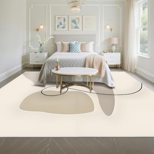 Moquette salon non slip crème au design minimaliste chic