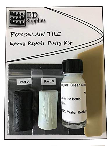 Floor & Wall Porcelain Tile Epoxy Repair Putty Kit - Repairs Chips, Cracks & Defects.. (Dark Grey)