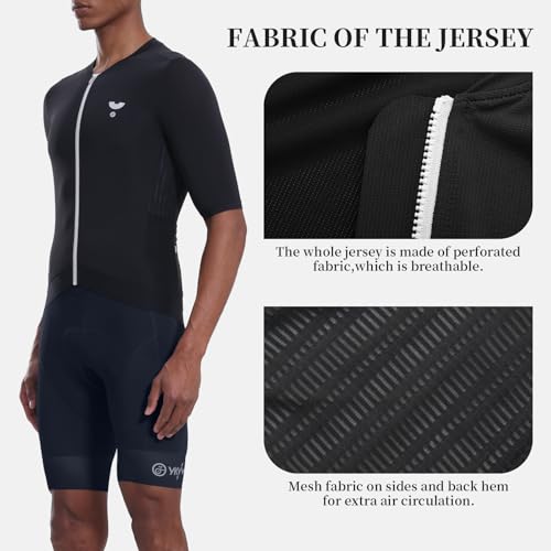 YKYWBIKE Conjunto Jesrsey de ciclismo de manga curta + shorts acolchoados 4D para ciclismo kit de bi