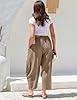 TARSE Womens Linen Wide Leg Pants Casual Loose Dra... #2