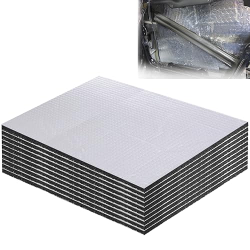 IIRC 10PCS 40x25cm Dämmmatte Auto, 5mm/10mm Universal Schallschutzmatte, Isoliermatte Selbstklebend, schalldämmend, Wasserdicht, Feuerfest, Feuchtigkeitsfest