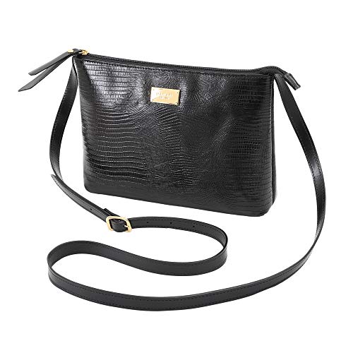 Bolsa Feminina Couro Transversal Mariart Lezard 2190 (Preto)