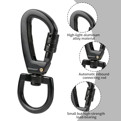 Karabinerhaken mit Drehgelenk, 2PCS Robuste Karabiner für Hundeleine & Bergsteigen – Schnappkarabiner, Scherenkarabiner, Schlüsselbund (hochwertig & langlebig)