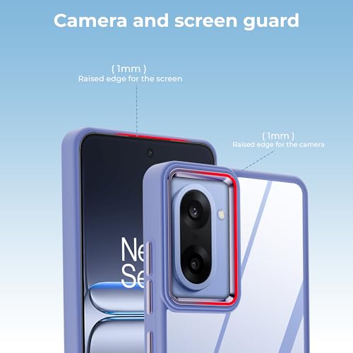 Image of A rtistque Frosted Translucent Back Cover Case for OnePlus Nord CE 5 5G | Chrome Ring Design | Premium Matte Finish | Shockproof TPU | Slim Protective Design | OnePlus Nord CE 5 Back Cover - Purple
