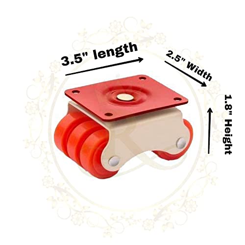 Image of Zarooni Castor Wheels Heavy Duty Furniture Pads Office bed wheels Moving Caster Trolley Pack of 6 pcs Set