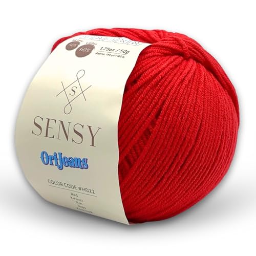 Sensy OriJeans Yarn, Amigurumi Cotton Yarn, Cotton Yarn Crocheting, 60%