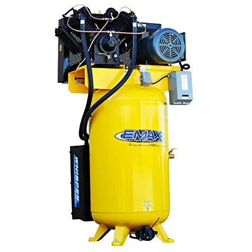 10 HP Quiet Air Compressor, Vertical, 1 PH, 80Gallon, Industrial Plus