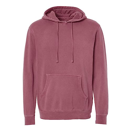 Independent Trading B22176854 Heavyweight Pigment-Dyed Hooded Sweatshirt, Pigment Maroon - Medium