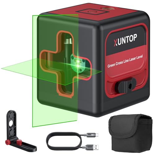 XUNTOP Laser-Wasserwaage Kreuzlinienlaser Selbstnivellierend Nivelliergerät Nivelliergerät IP54 mit magnetischem Halter für Heimwerker & Fliesenverlegung XUNTOP Laser-Wasserwaage Kreuzlinienlaser Selbstnivellierend Nivelliergerät Nivelliergerät IP54 mit magnetischem Halter für Heimwerker & Fliesenverlegung