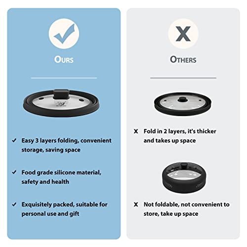 Microwave Splatter Cover Glass Cover Splatter Guard Lid With Collapsible Silicone For Food Cover Plate Cover 11.8 Inch Blue #TOP6