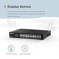 Tenda Gigabit Switch 24 Port Netzwerk Switch 19 Zoll Rackeinbau LAN Switch – Ansicht 5