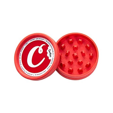 Santa Cruz Shredder x Cookies Grinder for Herbs Knurled Top for Stronger Grip Size Medium 2.2" (2, Red) Cover