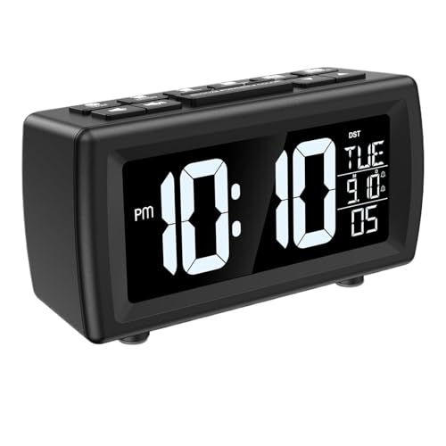 ORIA 目覚まし時計ラジオ デジタル FM ラジオ時計 スヌーズ機能と音量調節機能付き ベッドサイド LED 時計 デュアルアラーム付き 家庭用