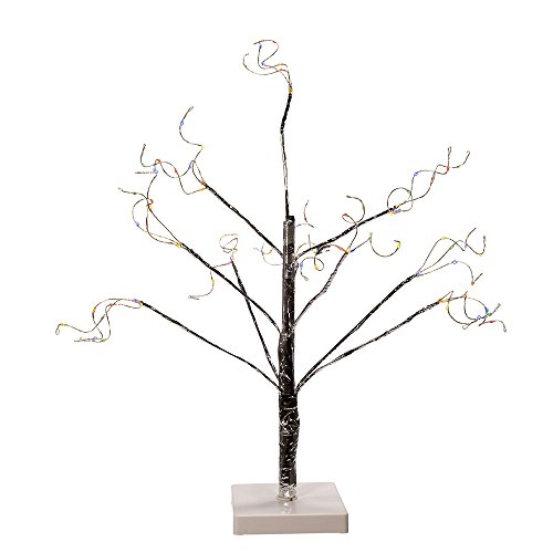 Árbol de corteza navideño artificial con guirnalda de luces multicolor 6