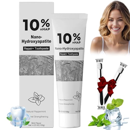 10% Nano-Hydroxyapatite Toothpaste, Toothpaste 10% Hydroxyapatite, Enamel Protection, Natural, Remineralizing, Mint Flavor, for Naturally Whiter Teeth, for Family use (1 Pc)