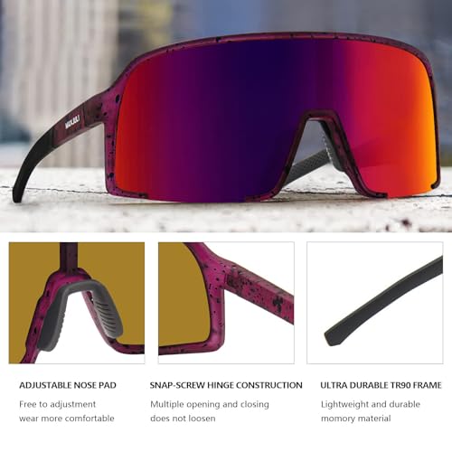 Image of MAXJULI Polarized Sunglasses for Men Women, Windproof Outdoor Sports Cycling Running UV400 Protection Sun Glasses 8121