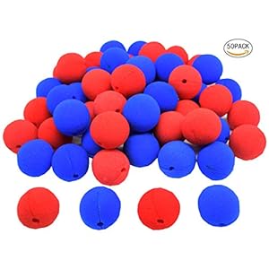 Clown neus, Dancepandas 50 stuks rood blauw schuim neus voor partij Halloween kostuum levert neus dag partij